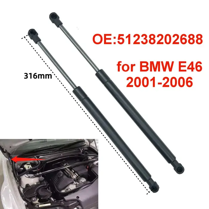 2 pièces 51238202688   Barre de Support de levage de entretoises à gaz de capot de capot de moteur a
