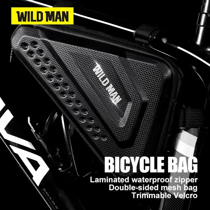 WILD MAN-Triangle EVA sac de vélo à coque rigide, étanche, Double fermeture éclair, haute capacité, 