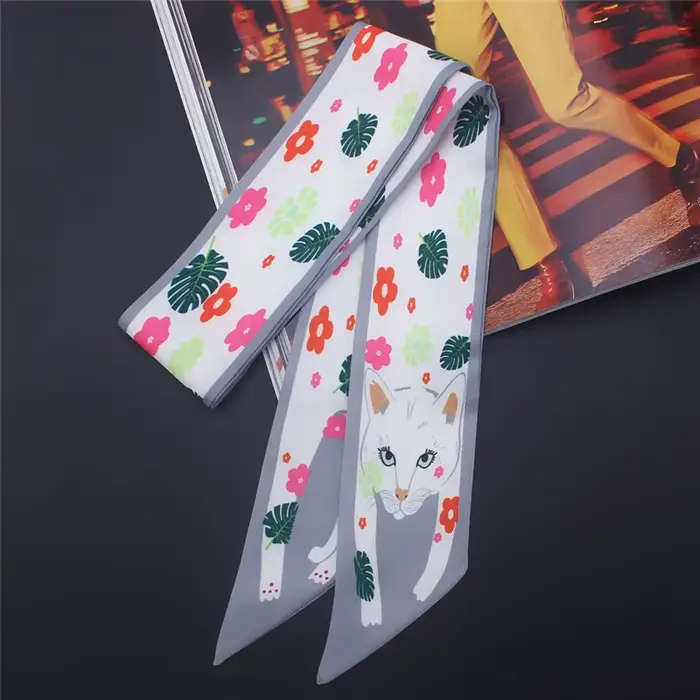 Foulard en soie fin imprimé animal 17 couleurs, nouvelle collection 2024, pour femme, marque de luxe