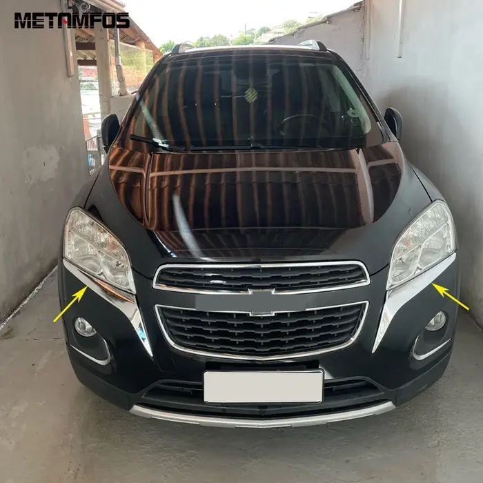 Bande de phare chromé pour Chevrolet Trax, accessoires de garniture de voiture, feu avant pour yeux,