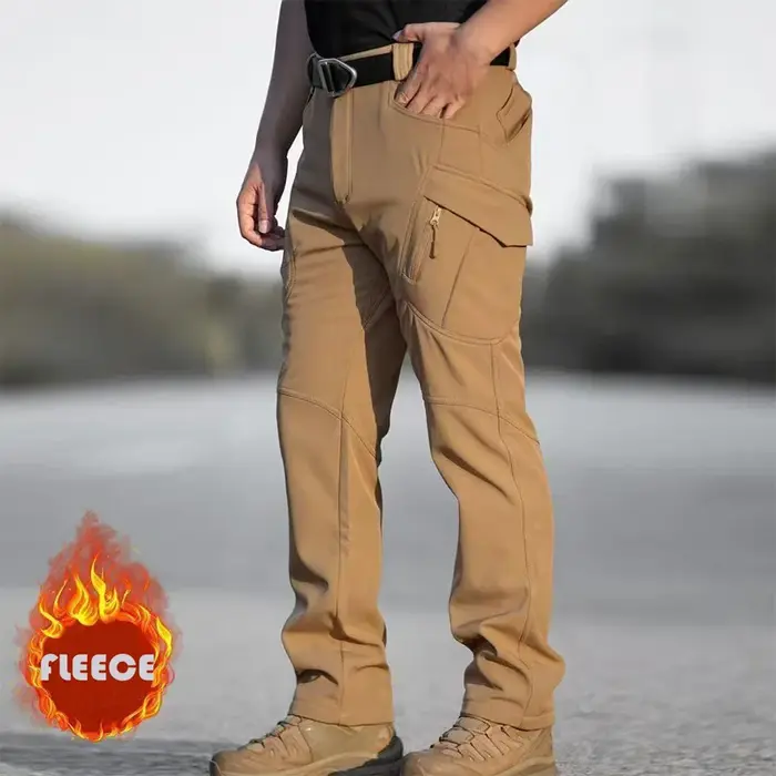 Pantalon cargo hiver homme polaire imperméable chasse randonnée chaud militaire tactique