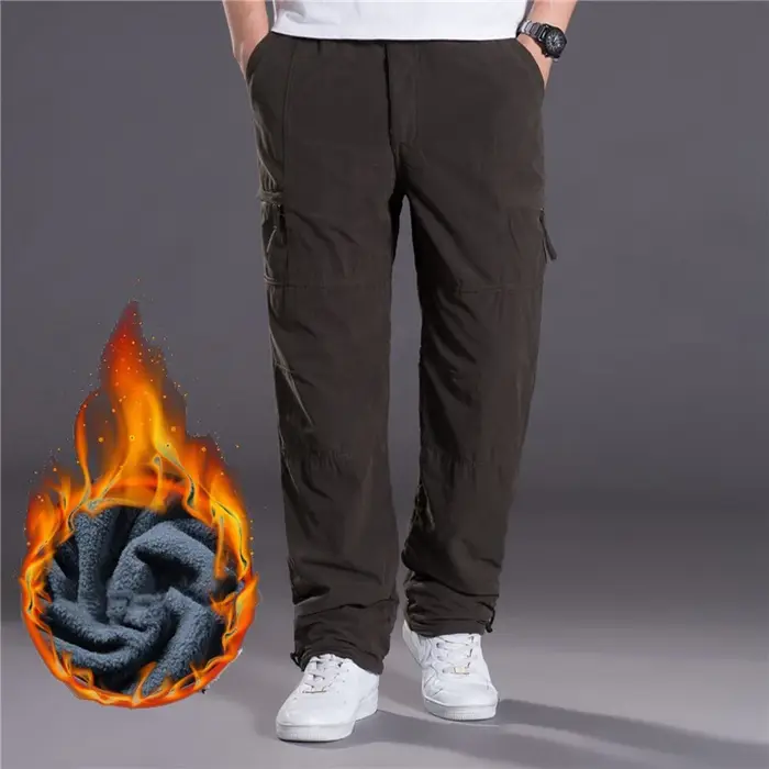 Pantalon cargo hiver chasse épais chaud double couche coton militaire tactique - Homme