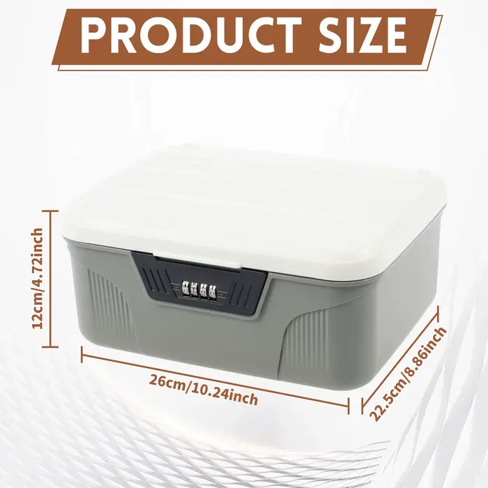 Boîte de rangement portable en plastique verrouillable avec serrure à code numérique, coffre-fort po