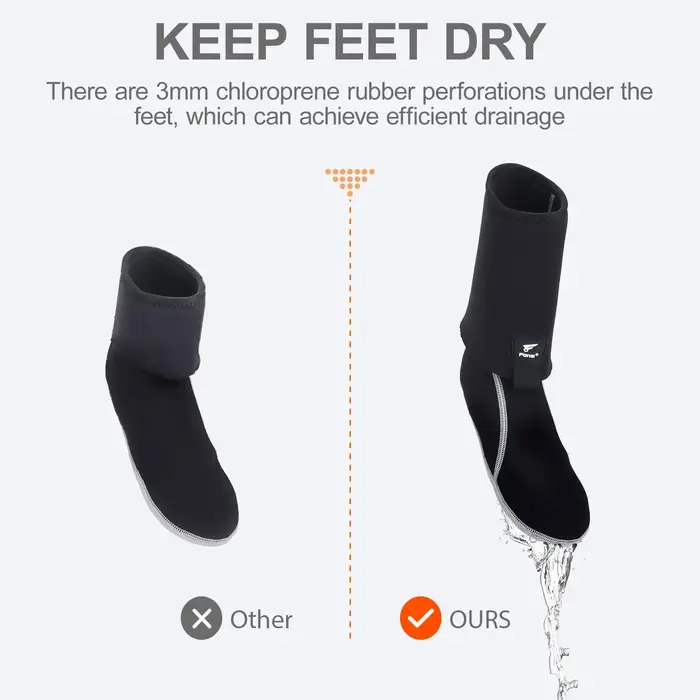 Chaussettes de wading néoprène pour pêche et chasse aquatique - Confort et protection imperméable