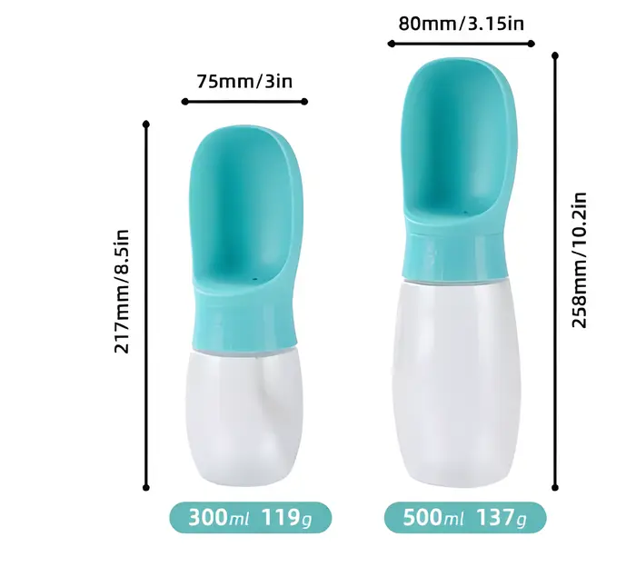 Bouteille d'eau portable 500 ml pour grands chiens