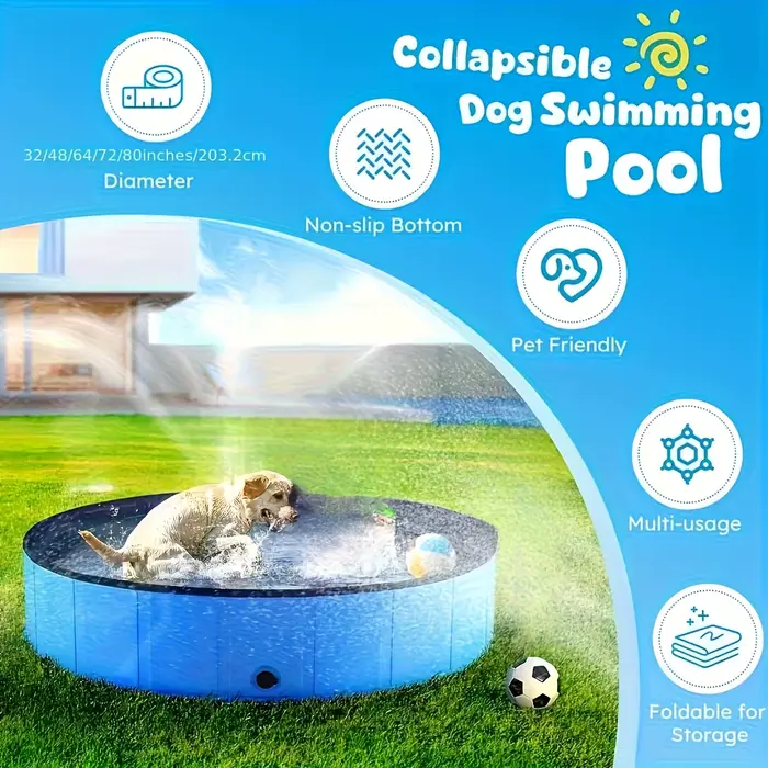 Baignoire pour chien bleue