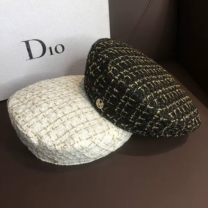 Panama femmes Belle octogonale peintre chapeau mode extérieur géométrique damier printemps et automn