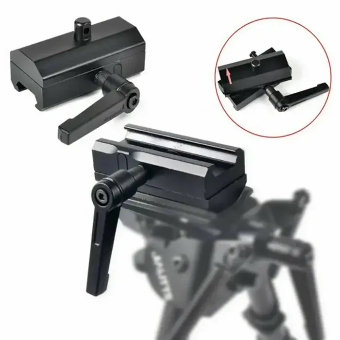 Adaptateur de bipied tactique rotatif QD Harris avec verrou pivotant pour rail Picatinny 20 mm – Accessoires de chasse
