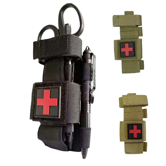 Ensemble de garrot tactique sangle d'urgence médicale rotative avec stylo tactique et ciseaux pour survie en plein air combat occasions spéciales