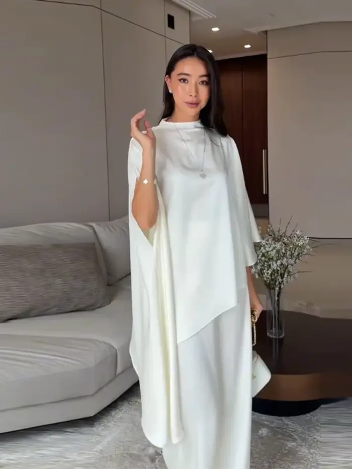 Ensemble chic pour femme : haut à ourlet irrégulier