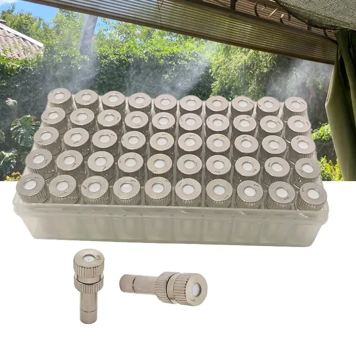 (50 pièces/lot) 6mm basse pression 0.1-0.5mm en acier inoxydable buse de brumisation de brouillard c