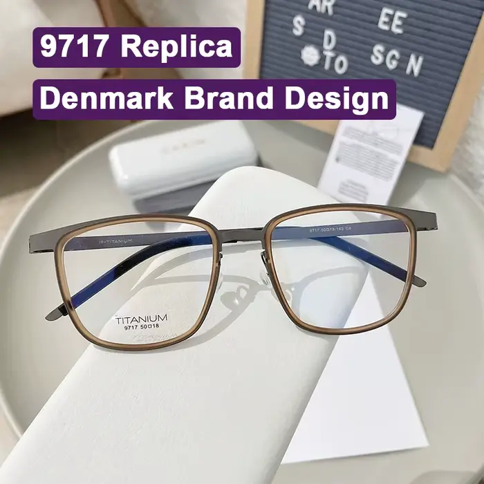 Danemark Designer Réplique Rétro Carré Pur Titane Cadres Acétate Anneau Lunettes Homme Femme Sans Vi