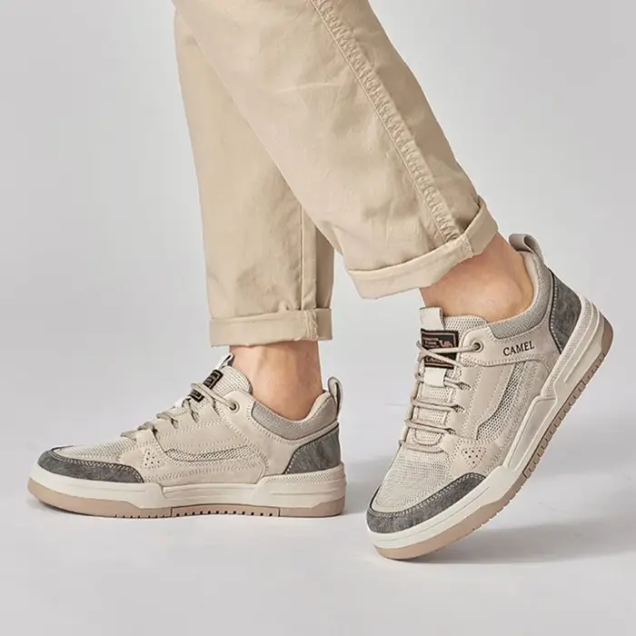 GOLDEN CAMEL Chaussures pour hommes, style rétro, pour le skateboard, rehaussantes, basses, de sport