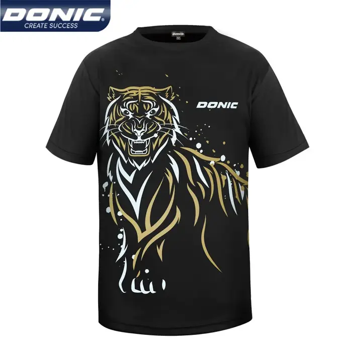 Maillot de tennis de table respirant pour hommes et femmes, T-shirt de sport, Tiger, Chemises de pin