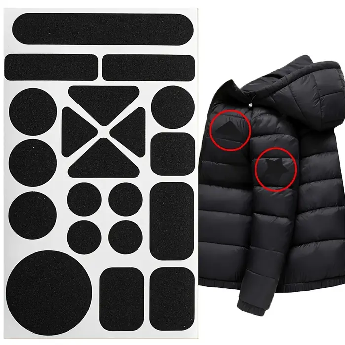 1 ensemble de patchs de réparation de vêtements autocollants noirs - Patch de réparation universel p