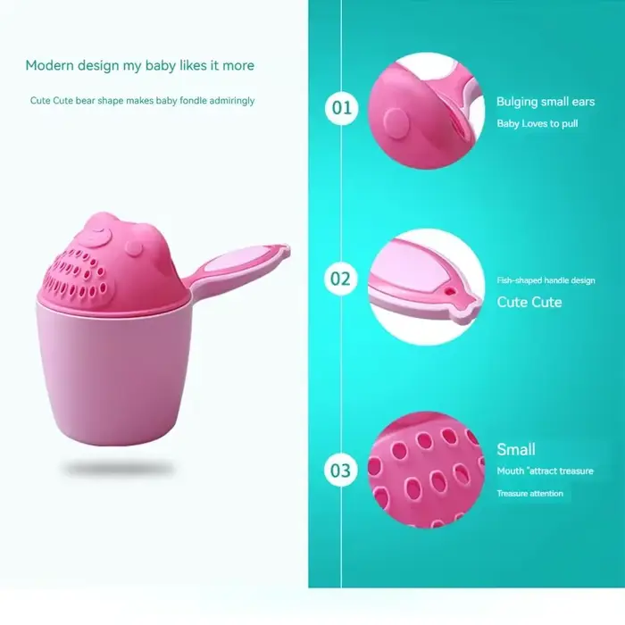 Tasse de shampoing pour bébé, seau de bain pour bébé, cuillère de bain pour enfants, tasse de lavage
