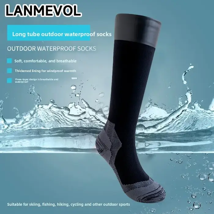 Chaussettes chasse étanches genou - imperméables pour pêche et randonnée hivernale