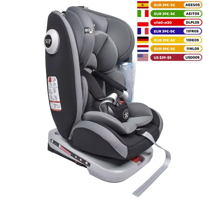 AP01 KL005 Siège auto enfant 360 °   Ceinture rotative 5 points 9-36kg 0 -12 ans Siège de sécurité e