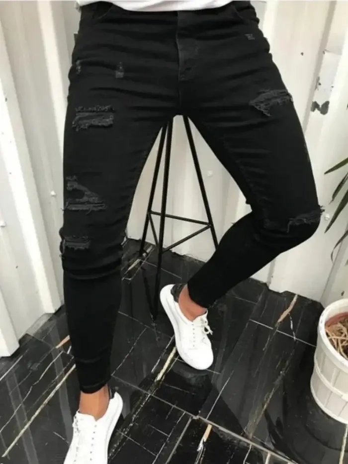 Jean déchiré pour hommes, Slim, respirant, doux, délavé, pantalon Streetwear, printemps automne, pan