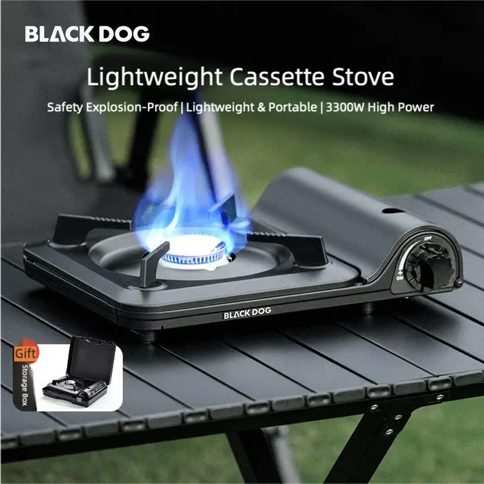 Réchaud à gaz Blackdog 3300W pour camping pique-nique randonnée pêche cuisson en extérieur barbecue robuste et facile à utiliser