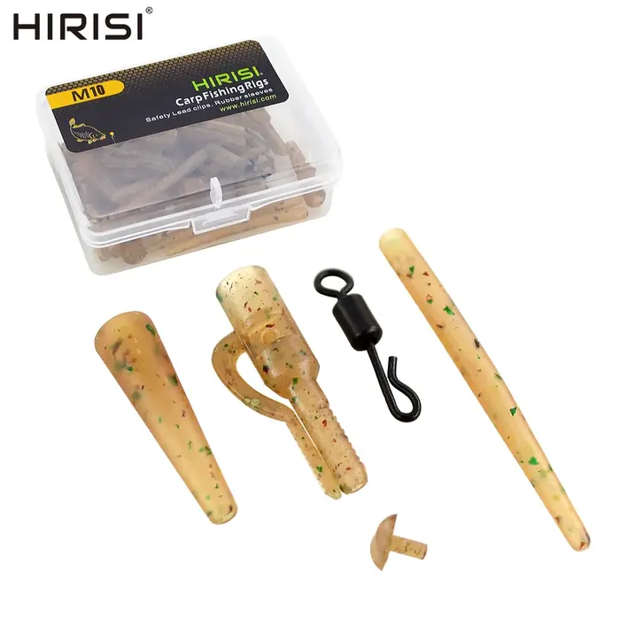 Hirisi 40 pièces accessoires de pêche à la carpe Clips de plomb de sécurité queue cône en caoutchouc
