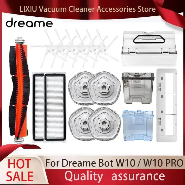 Dreame Bot W10 W10pro accessoires pour aspirateur brosse latérale principale filtre HEPA vadrouille 