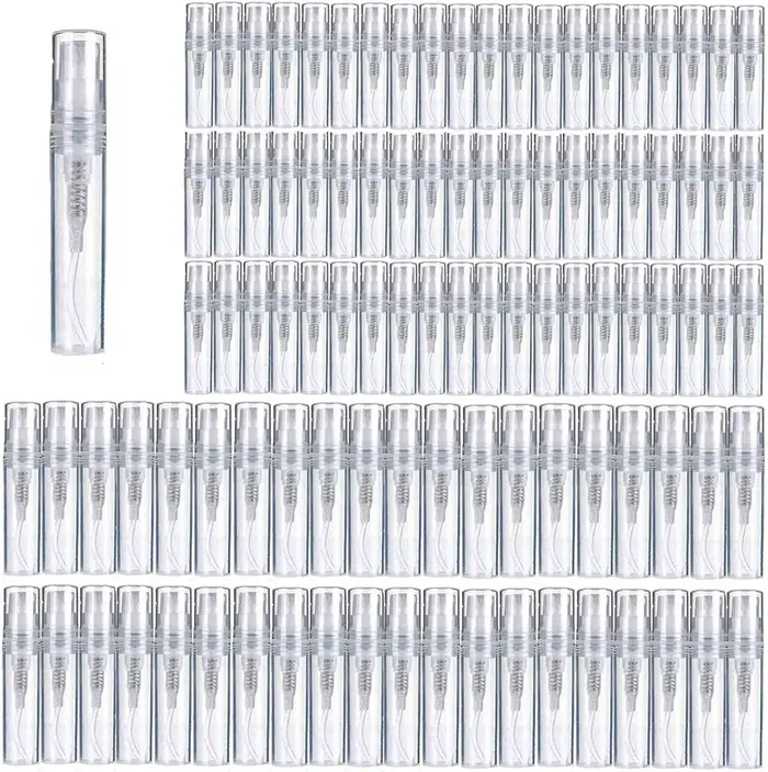 Mini bouteilles vides en plastique vaporisateur, 100 pièces, 2ml, 3ml, 5ml, atomiseur de parfum Port