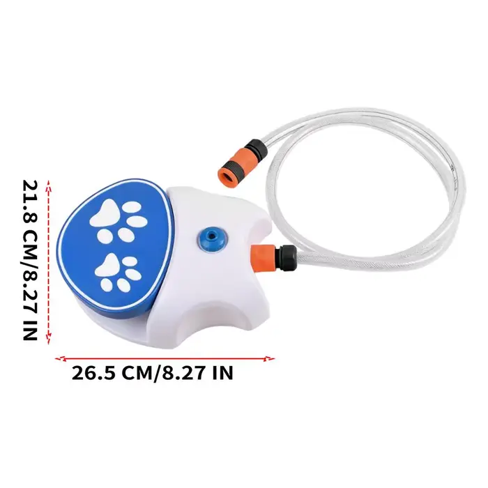 Fontaine à eau pour chien à pédale avec tuyau de 162 cm, arroseur à pédale pour chien, distributeur 