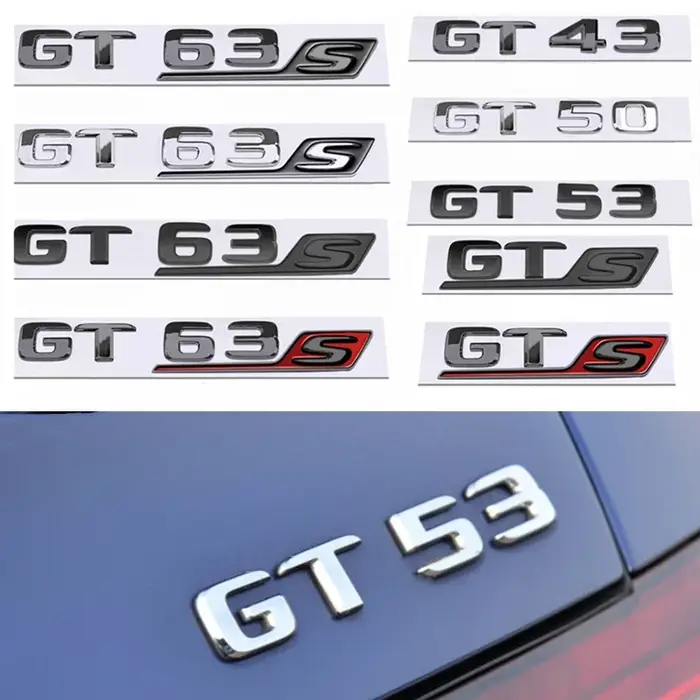 Autocollant de coffre arrière en ABS 3D, lettre de badge S, style emblème, argent, noir, rouge pour 