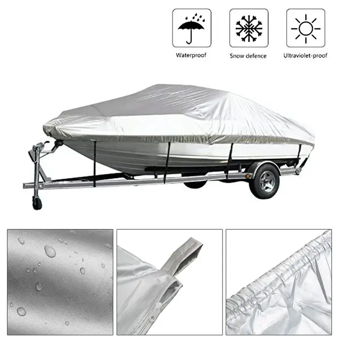 Housse de bateau en Polyester 300D, 11-22 pieds, imperméable, résistante aux UV, Durable et anti-déc