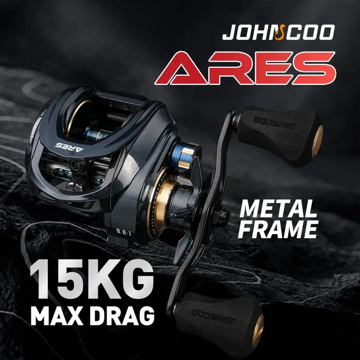 HNCOO-Moulinet Baitcasting avec Chaîne, Cadre en Aluminium, Moulinet de Pêche en Eau Salée, Rapport 