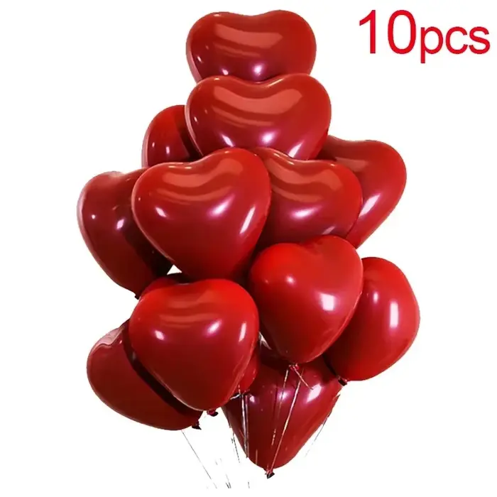 Ballons Gonflables en Latex en Forme de Cœur Rouge pour ixde Mariage, Fournitures de Décoration pour