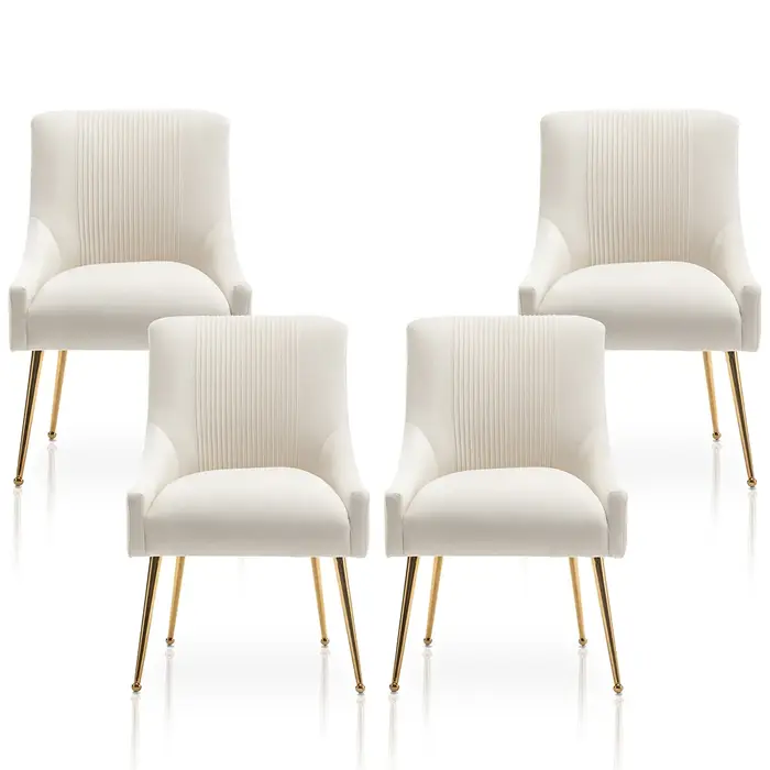 SEYNAR-Ensemble de 4 chaises de salle à manger modernes en velours, chaise d'appoint d'appoint latér