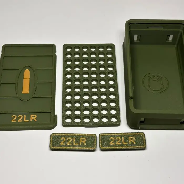 Boîte de rangement .22LR édition coulissante impression 3D, cadeau collectionneur passionné chasse