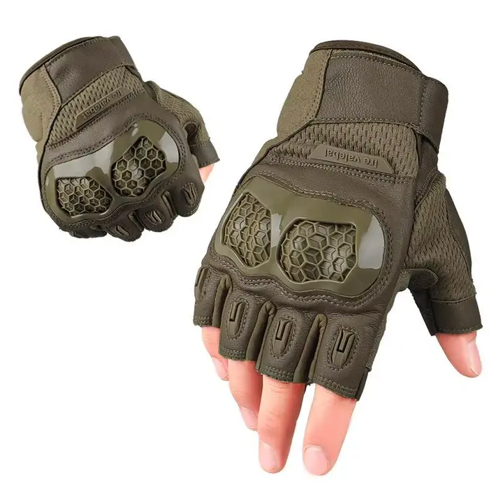 Gants tactiques été demi-doigts antidérapants sport absorption chocs protection chasse légère