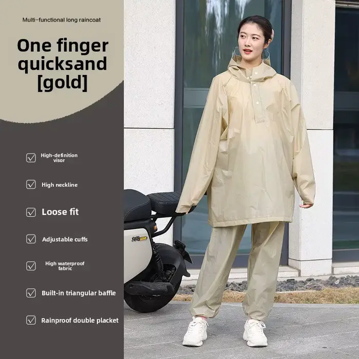 Combinaison de pluie imperméable pour femme – Ensemble deux pièces coupe ample (veste et pantalon), 