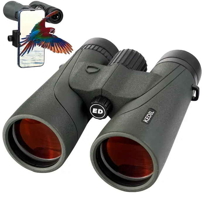 Jumelles ED 12x50 professionnelles waterproof IPX7 pour observation ornithologique et voyage chasse