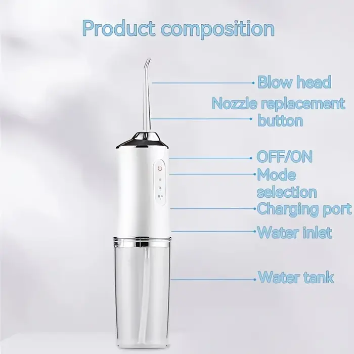 Irrigateur buccal portable, machine à laver la bouche, fil dentaire, jet d'eau aste USB, cure-dents,
