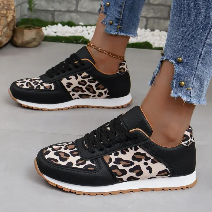 Baskets de Jogging pour femmes, baskets de marche décontractées d'été, tendance, imprimé léopard, co
