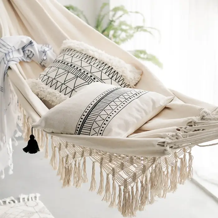 Grand hamac pour 2 personnes, Style Boho, macramé brésilien à franges, Double hamac de luxe, balanço