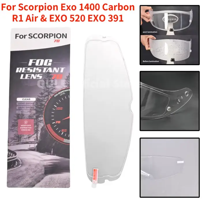 Visière de casque pour Scorpion Exo 1400 carbone, R1 et EXO 520 391, visière de casque de moto plaqu