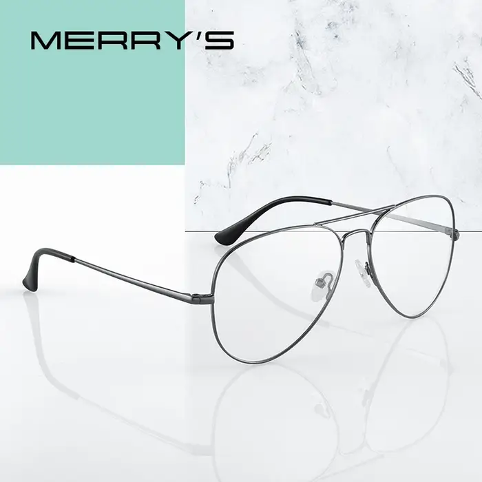 MERRYS DESIGN hommes classique pilote lunettes cadre femmes mode myopie Prescription lunettes montur