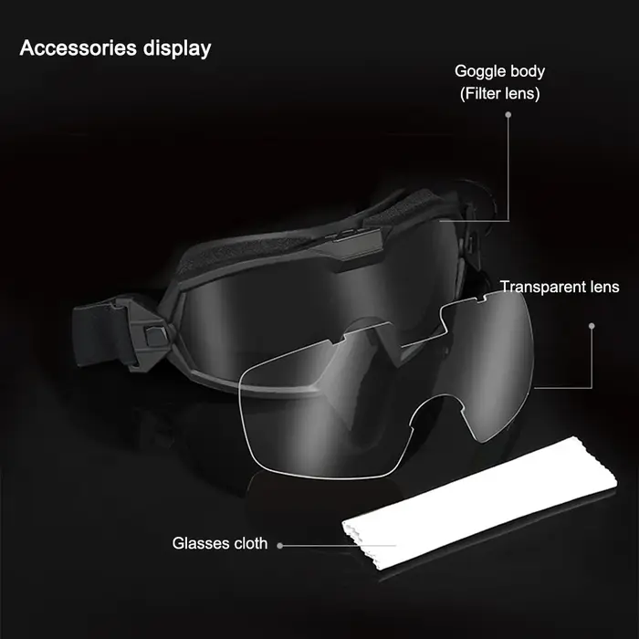 Masque de protection transparent pour paintball et chasse - Résistance aux rayures optimale