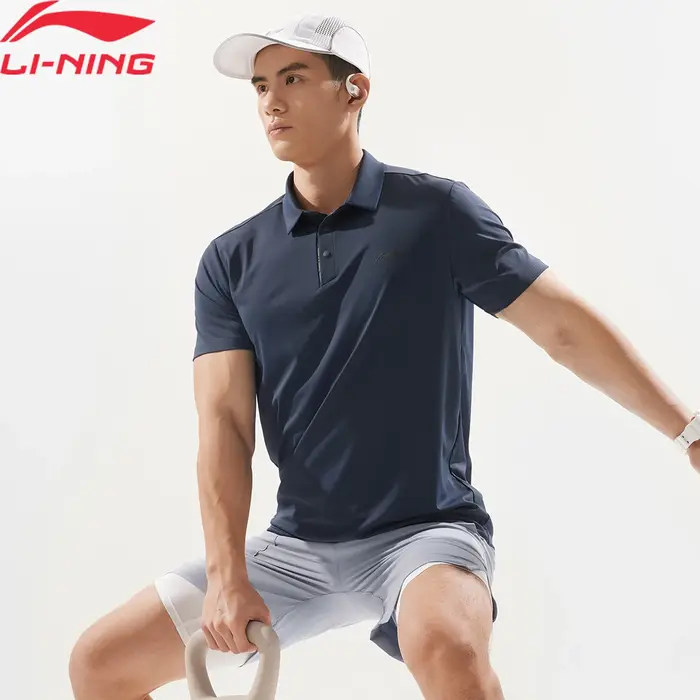 Li-ning Polo d'entraînement pour hommes AT DRY ULTRA Polyester AT._UV-50 + Coupe régulière Doublure 