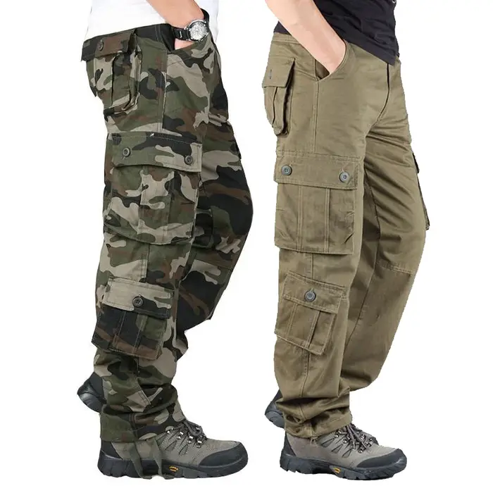 Pantalon de chasse cargo tactique en coton robuste avec camouflage pour activités outdoor