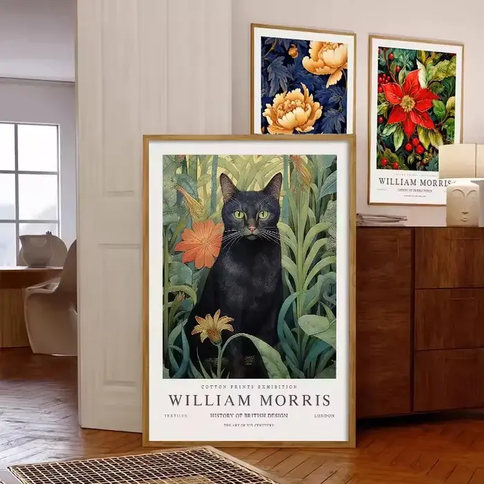 Affiche d'exposition de musée d'animaux de William Morris oiseau hibou fruits papillon fleur impression sur toile décoration murale sans cadre pour maison occasions spéciales