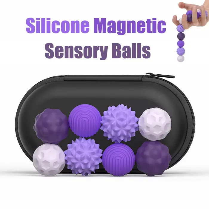 Boules sensorielles magnétiques en Silicone, jouet Fidget, balles d'inquiétude, autisme, apaisant, j
