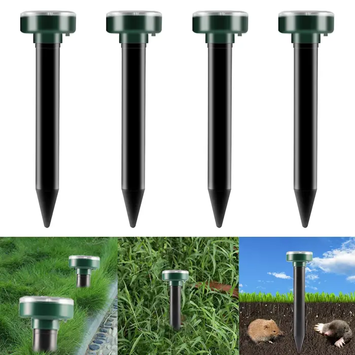 1/2/4/8 solaire alimenté Ultra sonique taupe antiparasitaire rongeur répulsif cour lampe extérieure arrière-cour terres 
