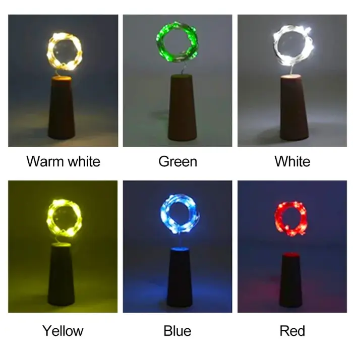 Lumières LED en liège pour bouteille de vin 1/2/3M, Mini guirlande lumineuse féerique, pour bouteill