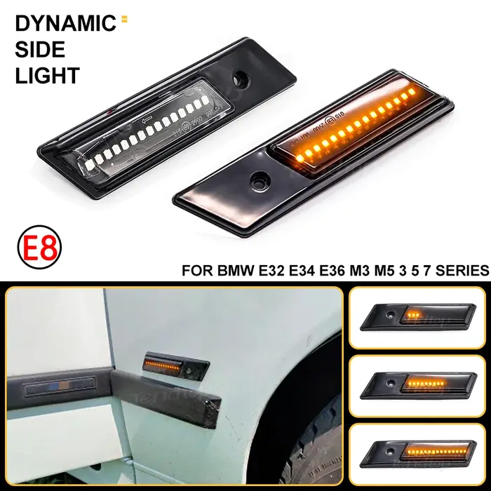 2 pièces adaptées à la BMW E32 E34 E36 1990-1996 M3 M5 3 5 7 séries feux de position latéraux de voi